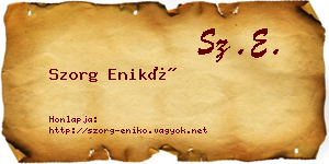 Szorg Enikő névjegykártya
