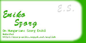 eniko szorg business card