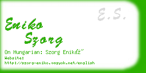 eniko szorg business card